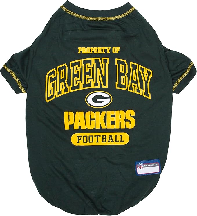 NFL Green Bay Packers Dog T-Shirt for Pets, Size X-Small. Officially Licensed Pet Shirt with Team Logo, Soft Stretchable Comfort Fit Apparel for Dogs & Cats