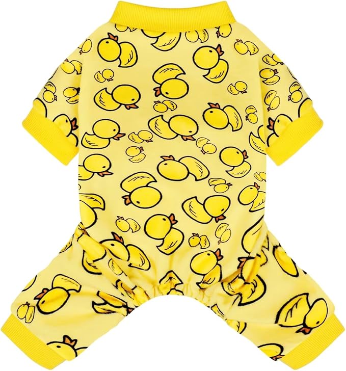 Adorable Yellow Duck Dog Pajamas – Lightweight, Cozy Four-Legged Outfit for Small to Large Dogs and Cats, Soft and Snuggly Pet Wear for Everyday Comfort and Cuteness. Yellow&XL