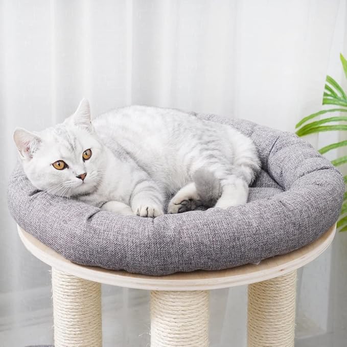 AGILE 40" Real Pine Plywood Cat Tree Tower with Scratching Climbing Posts (Cleo)