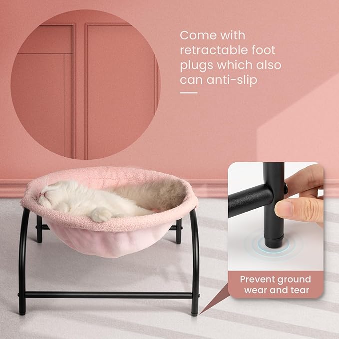JUNSPOW Cat Hammock Bed - Detachable, Breathable, Easy Assembly Indoors Outdoors, 16.9 in x 16.9 in x 9.5 in