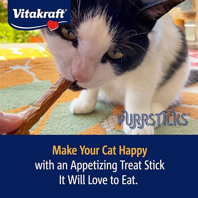 Vitakraft PurrSticks Cat Sticks, Chicken, 18 Sticks | Breakable Meatstick | Tender Texture | Pack of 3