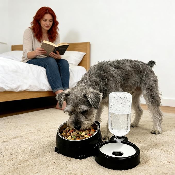 Splash Proof Cat Feeder, Food Grade Water Dispenser, Automatic Pet Feeding Dish with Durable Base, Pet Accessory, Cat Water Bowl with Anti Spill Design, Feeder for Indoor Outdoor Home