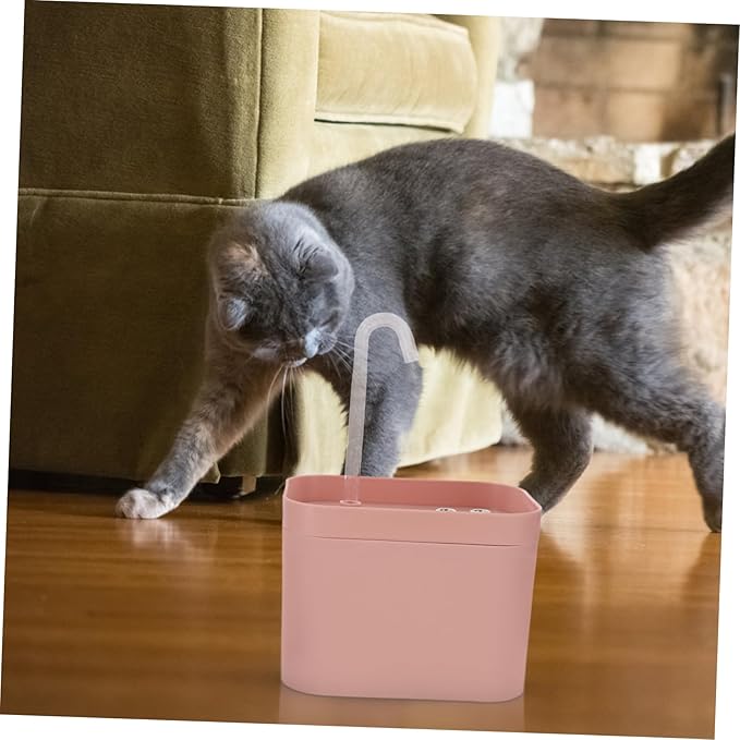 Abaodam Automatic Cat Water Fountain Flower Shape Outlet Mute Circulation Dispenser for Cats and Dogs Lightweight and Portable Pet Water Feeder Pink