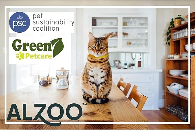 ALZOO Flea & Tick Cat Collar, Helps Repel Fleas, Ticks & Mosquitoes, Plant-Based Active Ingredients, Phthalates and PVC Free, Up to 8 Months Protection, Pack of 3