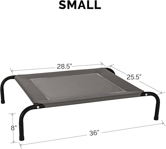 FurHaven Elevated Pet Cots - Cooling & Breathable Nylon Mesh Hammock for Small Dogs & Cats/Easy-to-Assemble/Durable and Reinforced/Perfect for Rest & Relaxation Outdoors - Graphite Gray, Small