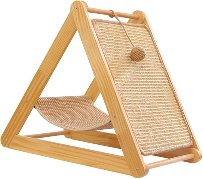 Baoblaze Cat Scratcher Bed Hammock Furniture Protector Rest and Supplies with Toy for Indoor Cats Scratch Pad