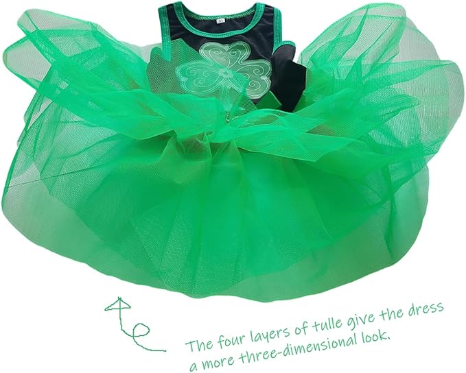 Small Dog St. Patricks Day Outfit Green Dress, Bandana & Bow Clip 3 Piece Irish Pet Cat Costume Accessories S