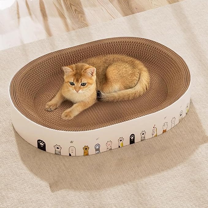 Cat Scratching Board - Interactive Resting Toy Bed - Cat Scratch Board | for Indoor Floor Furniture Protection Sleep Enrichment Play