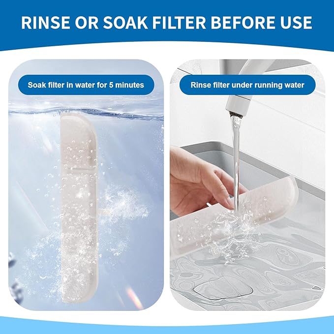 12 Packs Replacement Filters for DownyPaws Pet Wireless Cat Water Fountain 84oz/2.5L, Filter for Cat and Dogs Water Fountain DPWFP6(12 filter +12 prefilter)