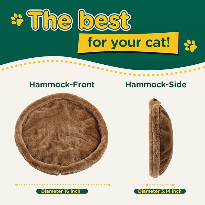 Cat Desk Bed - Soft Faux Fur Fabric, Adjustable Steel Frame, Suitable for Indoor Cats - Perfect Cat Hammock for Desks - Weighing up to 25 lbs, Unique and Modern Cat Furniture