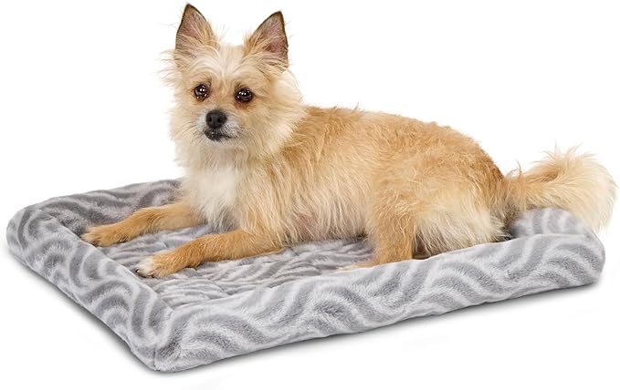 MidWest Homes for Pets QuiteTime Deluxe Wave Bolster Bed for Small Dogs; Easily Machine Wash and Dry; Gray; 24"; 40224-WVGY