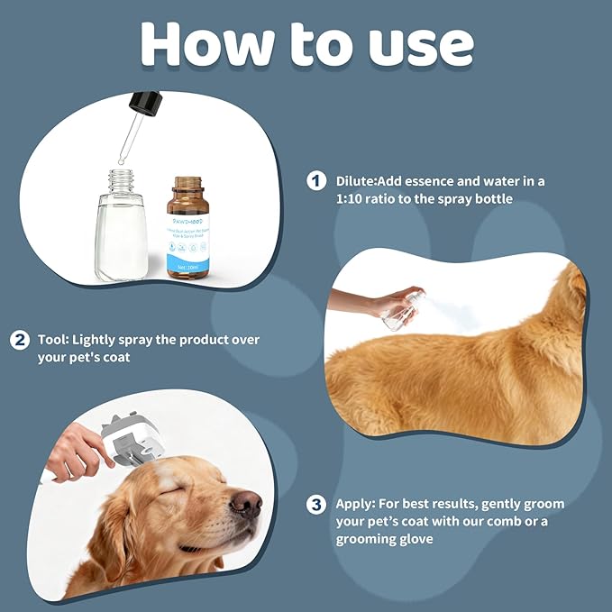 2 Pack No-Rinse Coat Care Essence for Dogs & Cats | Includes Fine Mist Spray Bottle (60ml/2oz Refillable) to Nourish & Shine | Conditioning Formula Soothes Skin, Pomegranate Scent (Transparent)