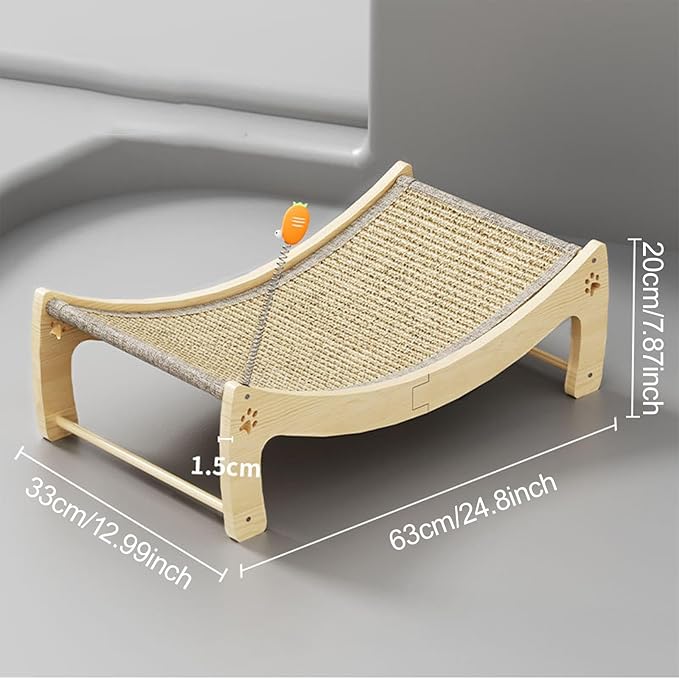 Baoblaze Cat Claw Pad Scratching Bed Sofa Furniture Protector Breathable Wear Resistant Multipurpose for Indoor Training Toy, 63x33x20cm