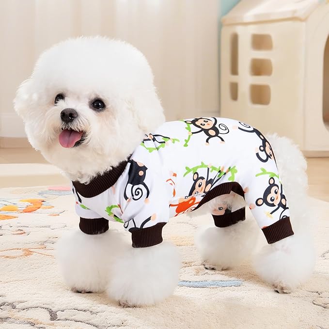 XPUDAC Dog Pajamas Soft Strechy Puppy Pjs Pet Clothes for Small Medium Dogs Boy Girl Cat Pet Outfit, XS