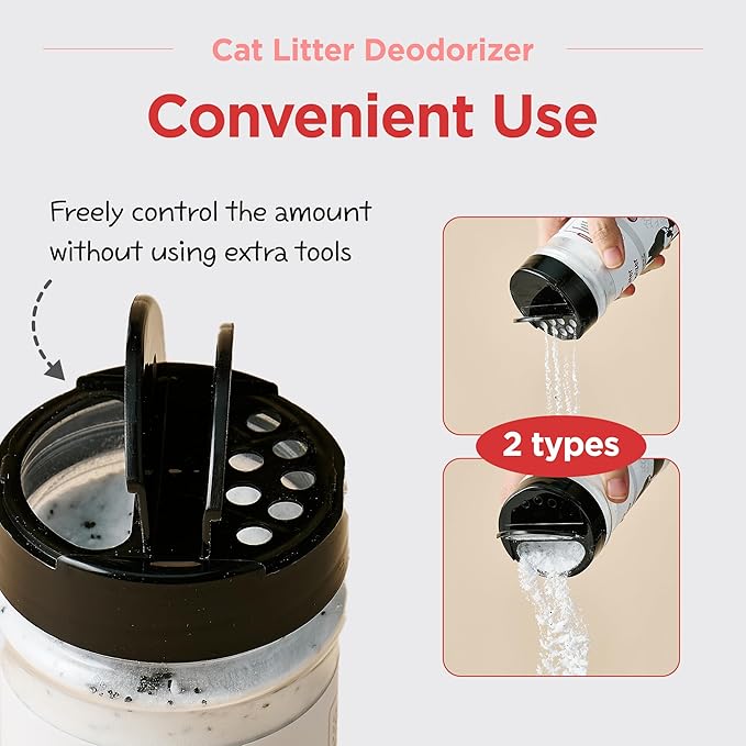 JAYU PET Cat Litter Deodorizer - Litter Box Odor Remover Eliminator with Charcoal & Baking Soda, Controls Cat & Kitten Litter Smells, Fresh Phytoncide Scent for a Cleaner Home 14oz (400g)