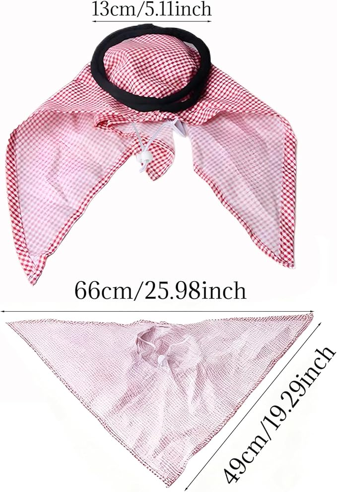 Christmas Pet Arab Hat for Cats and Small Dogs - Traditional Middle Eastern Pet Head Wrap, Funny Role Play Festival Costume Accessory (Checkered)