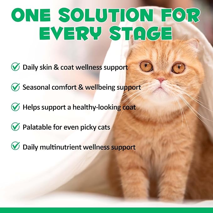 Specifically Formulated for Cats, Chewable Tablets for Cats & Kittens, Daily Support for Flea & Tick Defense, Immune Health & Gut Care, All Breeds & Ages, 30 Chewable Supplements