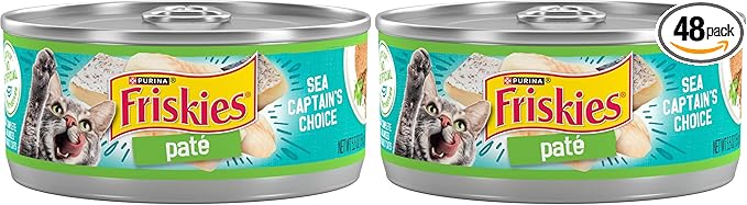 Friskies Purina Wet Cat Food Pate, Sea Captain's Choice - 5.5 oz. Cans (Pack of 48)