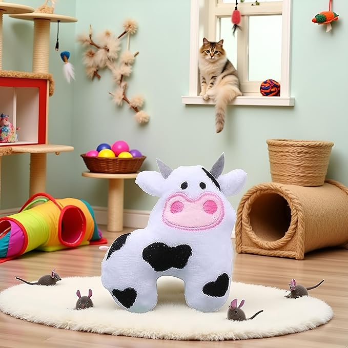 Catnip Toy, Cat Plush Chew Toy, Teeth Grinding Catnip Toy Cow Catnip Toys