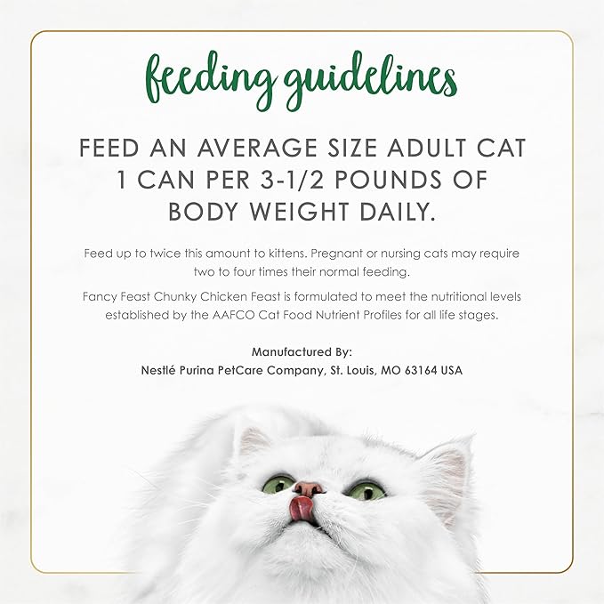 Fancy Feast Purina Chunky Chicken Feast Wet Cat Food - 3 oz. Cans (Pack of 48)