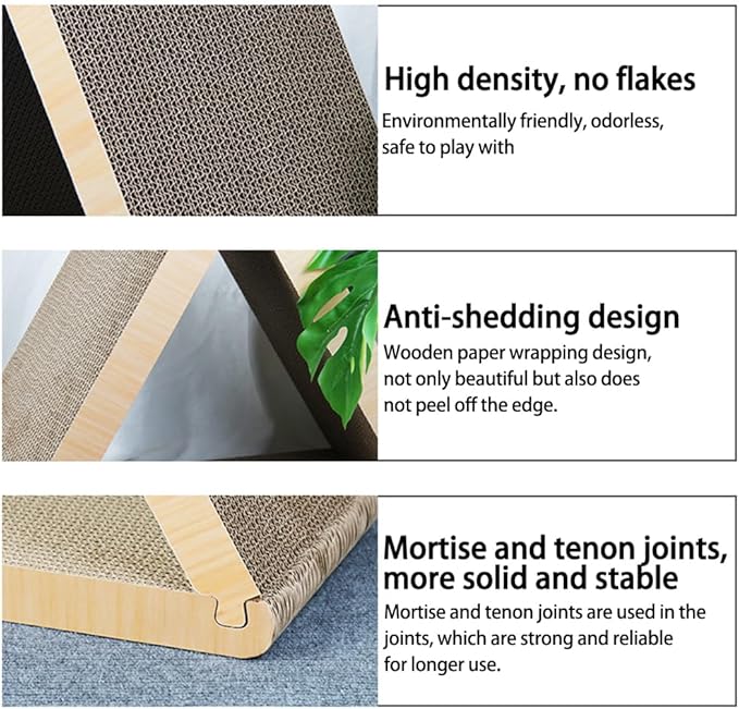 Cat Scratcher Cardboard Cat Scratch Pad with Premium Scratch Textures Design Durable Cat Scratching Large Triangle Vertical Cat Scratching Board