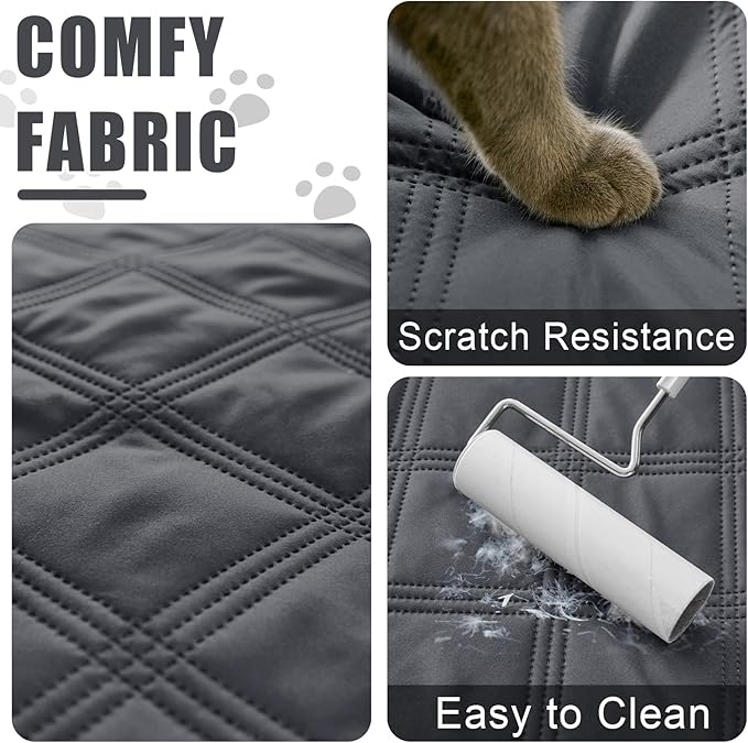 Smiry Waterproof Dog Bed Cover Blanket 30x53, Soft Reversible Pet Blanket, Washable Leakproof Cats Dogs Couch Cover for Sofa, Couch, Furniture, Dark Grey/Dark Grey