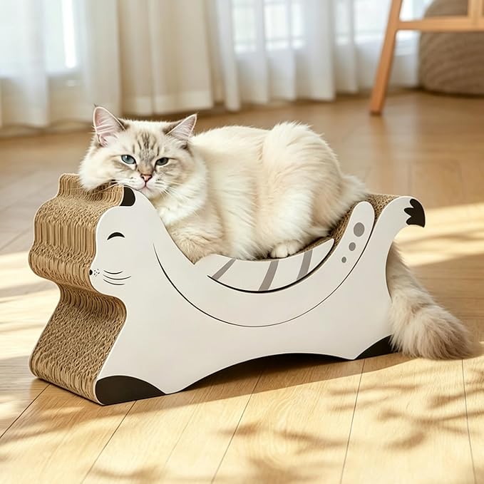 3-in-1 Cat Scratcher Board, Limited Stock Clearance, Durable Corrugated Cat Bed Lounge for Indoor Cats, U-Shaped Interactive Toy with Catnip, Only 10 Left!