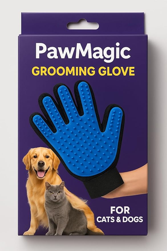 Grooming Glove for Dogs & Cats – Hair Remover & Massage Mitt
