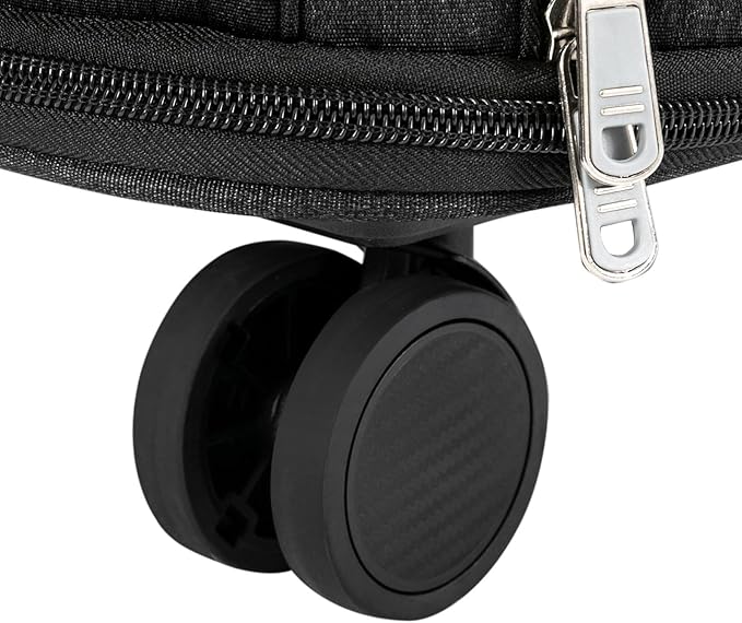 Double-Compartment Pet Carrier Backpack with Wheels for Small Cats and Dogs, Cat Rolling Carrier for 2 Cats, Perfect for Traveling/Taking a Walk/Trips to The Vet,for Up to 22 LBS (Black)