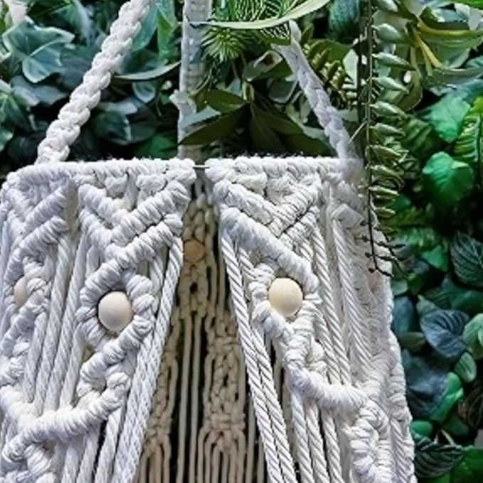 Hanging Cat Bed with Cushion - Macrame Hammock for Indoor Outdoor Home Decor, Boho Swing Cat Wall Furniture for Sleeping, Playing and Lounging