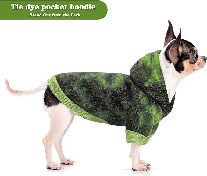 Vibrant Dog Hoodie with Convenient Leash Hole – Stylish and Cozy Sweatshirt for Small, Medium, and Large Dogs, Perfect for Walks, Casual Outings, and Everyday Comfort.Green S