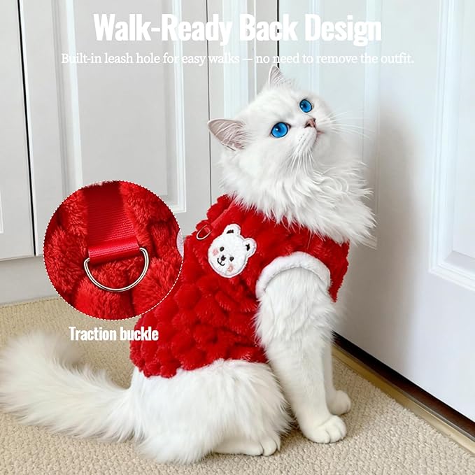 Dog Sweater for Small Dogs – Extra Warm Turtleneck Puppy Clothes, Soft Knit Pullover Dog Coat for Winter & Christmas, Cozy Pet Outfit (Red, M)