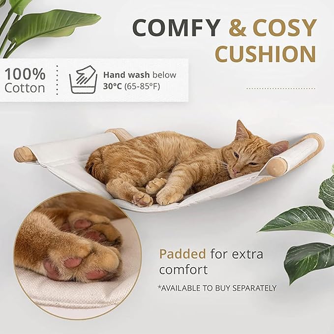 Cat Wall Furniture, Cat Wall Steps with Hemp Rope Covered, Cat Wall Stairs, Wall Mounted Cat Hammock, Cat Shelves for Sleeping, Climbing and Lounging (Color : Cat Bed)