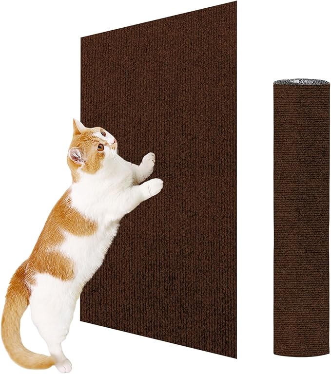 ENONCI 23.6x15.8 Couch Wall Corner Protection for Indoor Cats,Anti Scratch Furniture Protector from Cats Scratching,Trimmable Climbing Cat Scratcher Pad Play Mat Easy Use for Cat Board/Door/Carpet