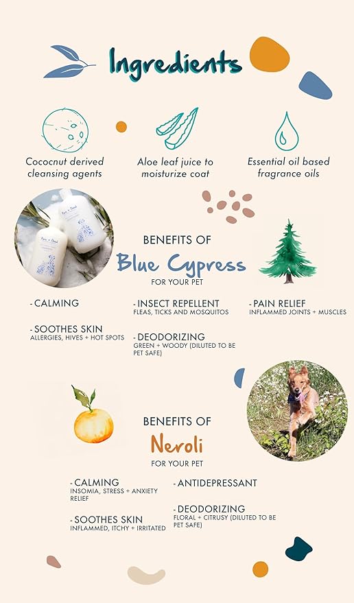 Pure + Good Dog & Cat Conditioner - Moisturizing Pet Conditioner, Made in The USA, Cruelty Free, 16 fl oz (Blue Cypress + Neroli)