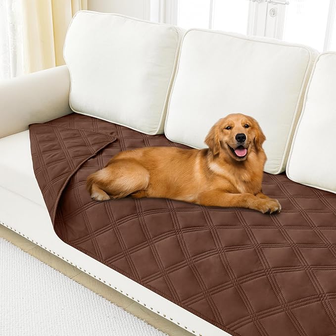 Smiry Waterproof Dog Bed Cover Blanket 30x70, Soft Reversible Pet Blanket, Washable Leakproof Cats Dogs Couch Cover for Sofa, Couch, Furniture, Brown/Brown