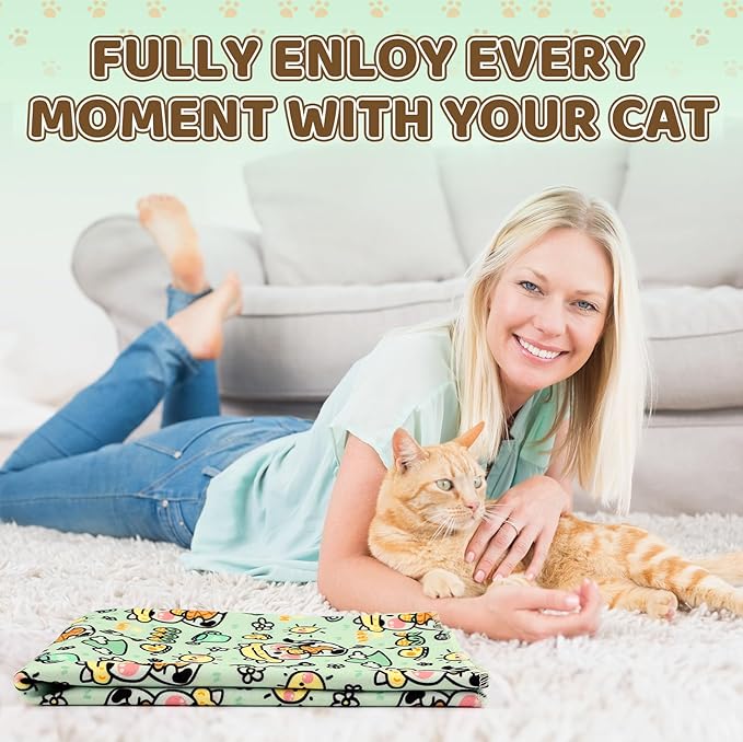 27.6" Cat Grooming Wrap for Cutting Nails, Corn Pattern Self-Adherent Fabric Wrap for Cats, Anti-Scratch Anti-Escape Multifunctional Cat Swaddle Tool for Teeth Brushing, Ear Cleaning