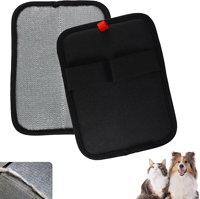 Static Removal Gloves for Pet Hair,Reusable Double-Sided Grooming Gloves,Cleans All Surfaces Easily,Suitable for Sofas,Clothes,Car Detailing,Carpets,Beds,Bedding,Furniture (Black)