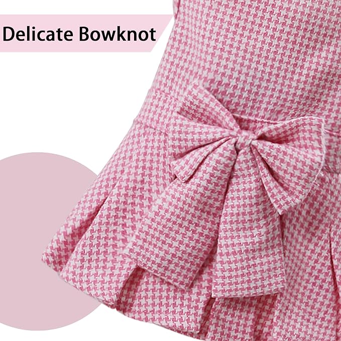 Pet Dresses for Small Dogs Cats Girl, Cute Princess Bowknot Dress Puppy Shirt All Weather Skirt Clothes Cat Apparel for Birthday Wedding Party Holiday (Pink, X-Small)