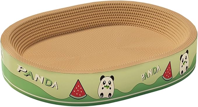Cat Scratcher Bed - Cat Scratch Pad, Round Scratch Board with Ergonomic Curve Design, Cardboard Cats Scratcher with Natural Chewable Material, Pet Furniture Lounge Style, Indoor Home Floors Use