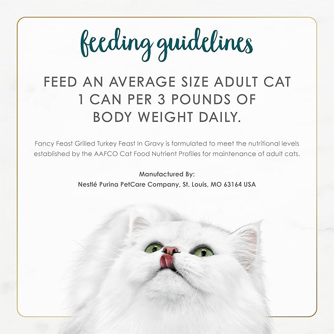 Purina Fancy Feast Grilled Wet Cat Food Turkey Feast in Wet Cat Food Gravy - (Pack of 24) 3 oz. Cans