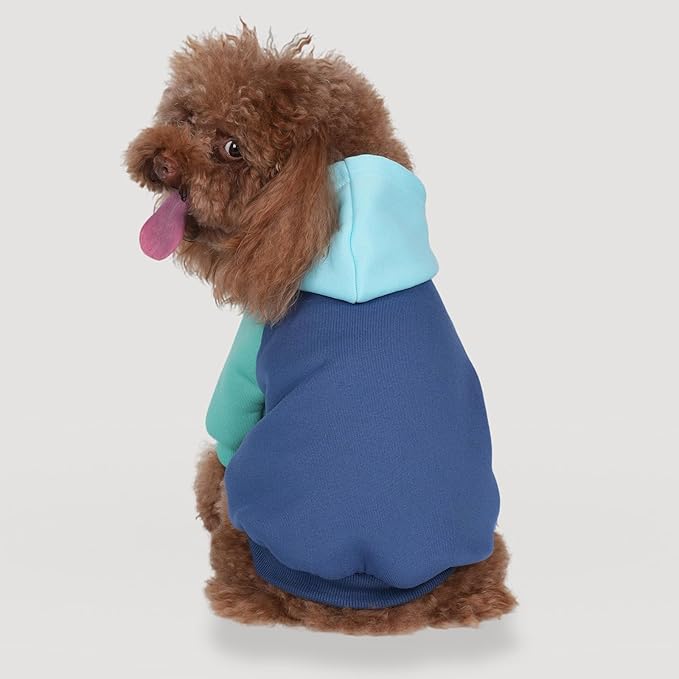 Fashionable Dog Hoodie – Soft & Warm Dog Sweater with Leash Hole,Pet Hooded Sweatshirt for Cats and Dogs with Broad Chests (e.g., French Bulldogs, Pitbulls) (Blue, Medium/Large)