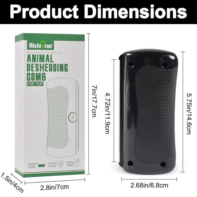 Deshedding Pet Brush & Pet Hair Remover Comb – Grooming Tool for Cats, Dogs, Easy Hair Removal Tool