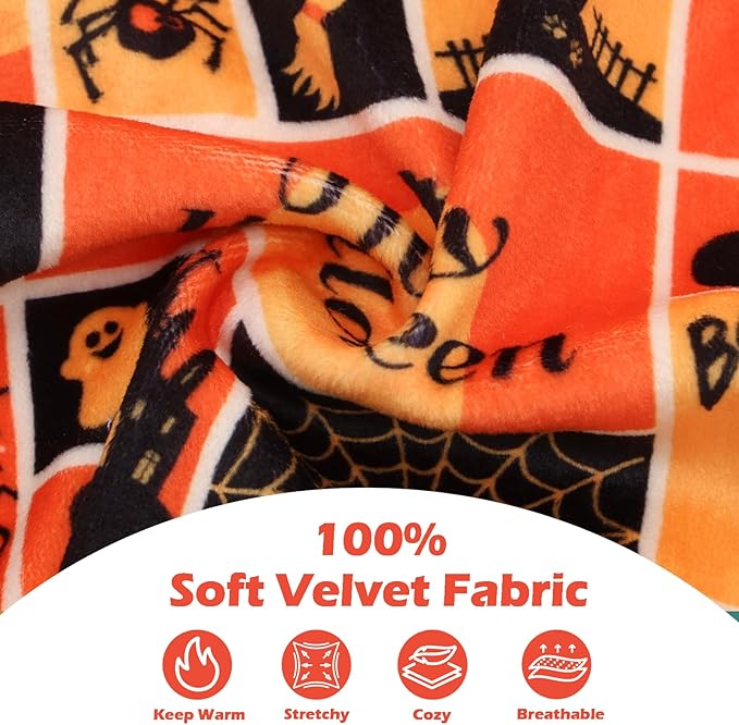 CuteBone Two-Leg Velvet Pet Halloween Pajamas Girl Dog Clothes - Soft, Cozy, and Stretchy Boy Pjs for Small, Medium Dogs and Cats Winter Sleepwear Apparel LTP12XS
