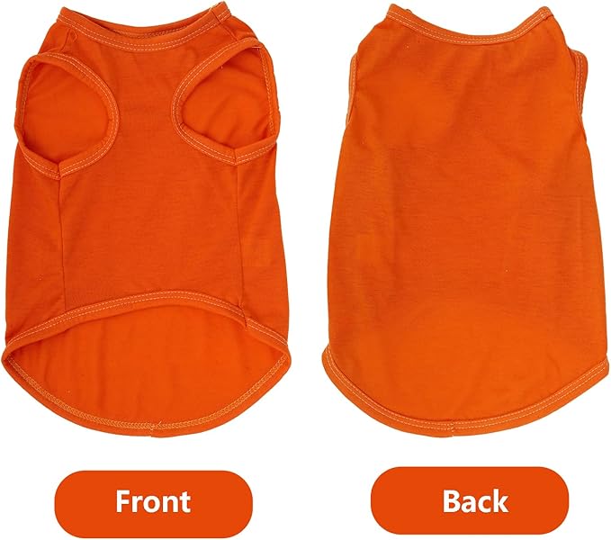 4 Pcs Cat Shirts Solid Color Dog Clothes Summer Sleeveless Pet T Shirts for Small Pet Dogs Cat (Black,Grey,Red,Orange, X-Large)