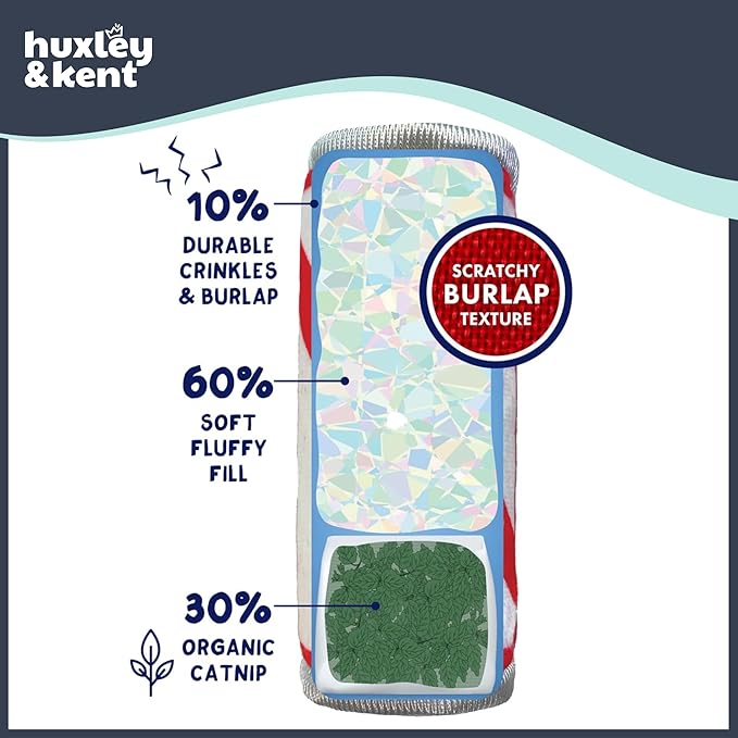 Huxley & Kent Kicker Plush Cat Toy - Interactive Catnip Toy for Cats & Kittens - Soft Canvas for Kicking & Batting - Fun Indoor Play - Pickle