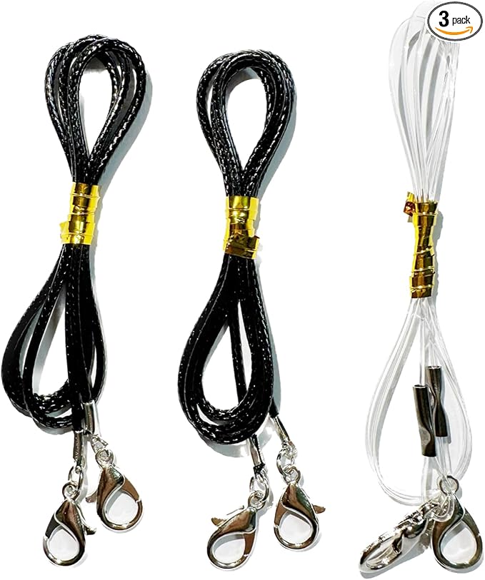 3 Pieces Replacement Strings for Cat Wand Toy - 2 Durable Paracord Strings and 1 Nylon Wire - Kitten Wand Toy Refill Wires with Lobster Clasps for All Lures, Cat Stick