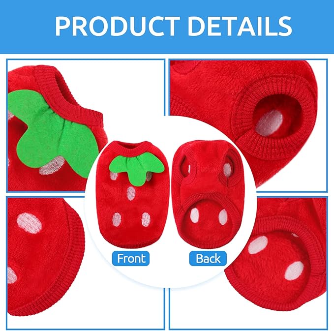 4 Pack Guinea Pig Clothes Rabbit Warm Vest Flannel Fleece Pet Costume T-Shirt for Small Animal Kitten Ferret Chihuahua Puppy