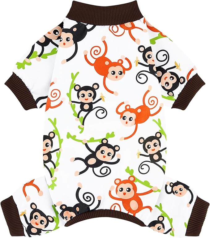 XPUDAC Dog Pajamas Soft Strechy Puppy Pjs Pet Clothes for Small Medium Dogs Boy Girl Cat Pet Outfit, L