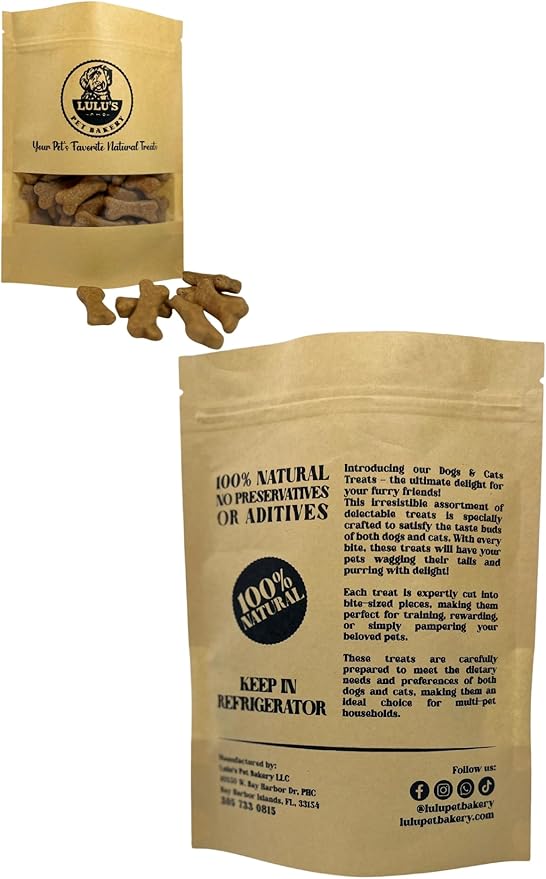 Lulu's Pet Bakery - All-Natural Pet Treats - Human Grade - Made in USA (5oz, Chicken)